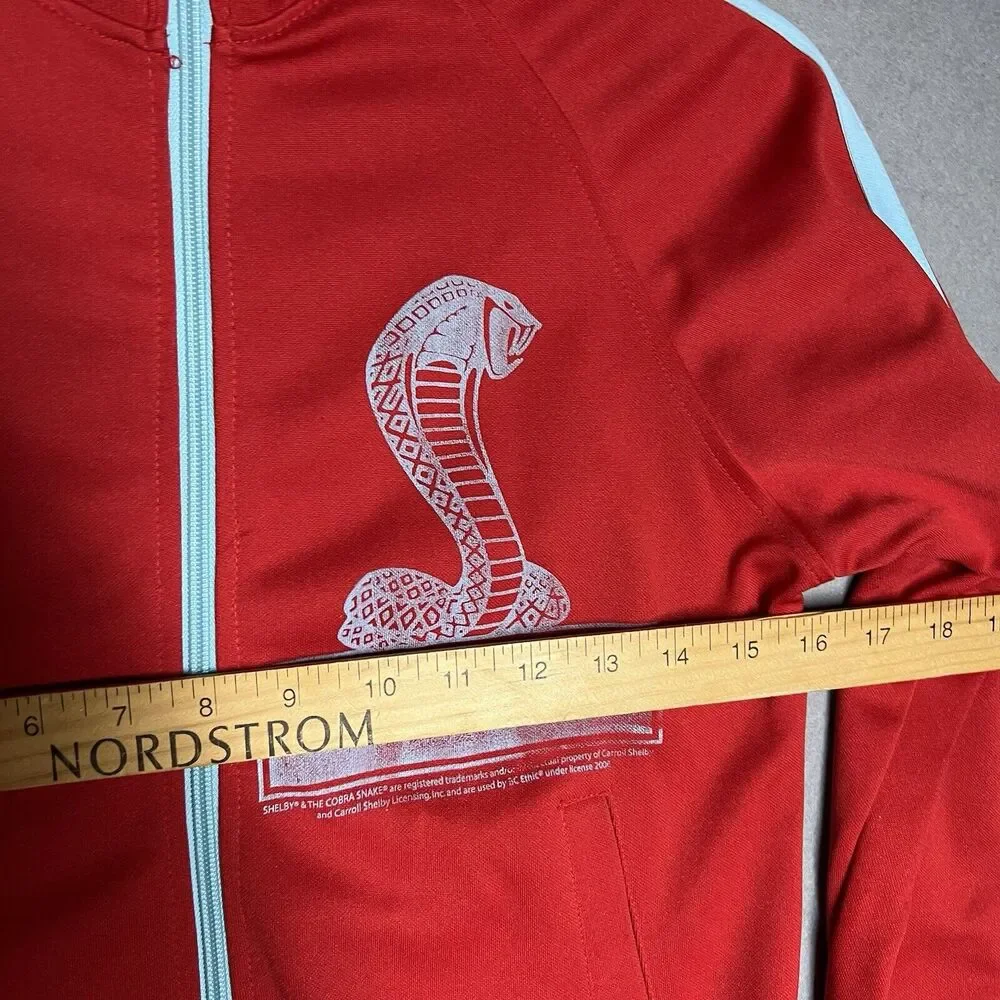 BC Ethic‎ 68 Caroll Shelby Cobra Track Jacket SMALL Red Full Zip Racing Mustang